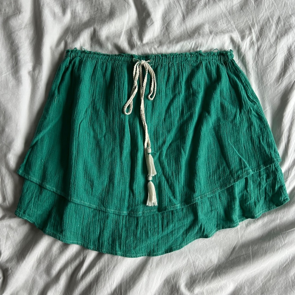 FREE PEOPLE Adjustable Tie Tube Top in Turquoise Gauze SIZE SMALL